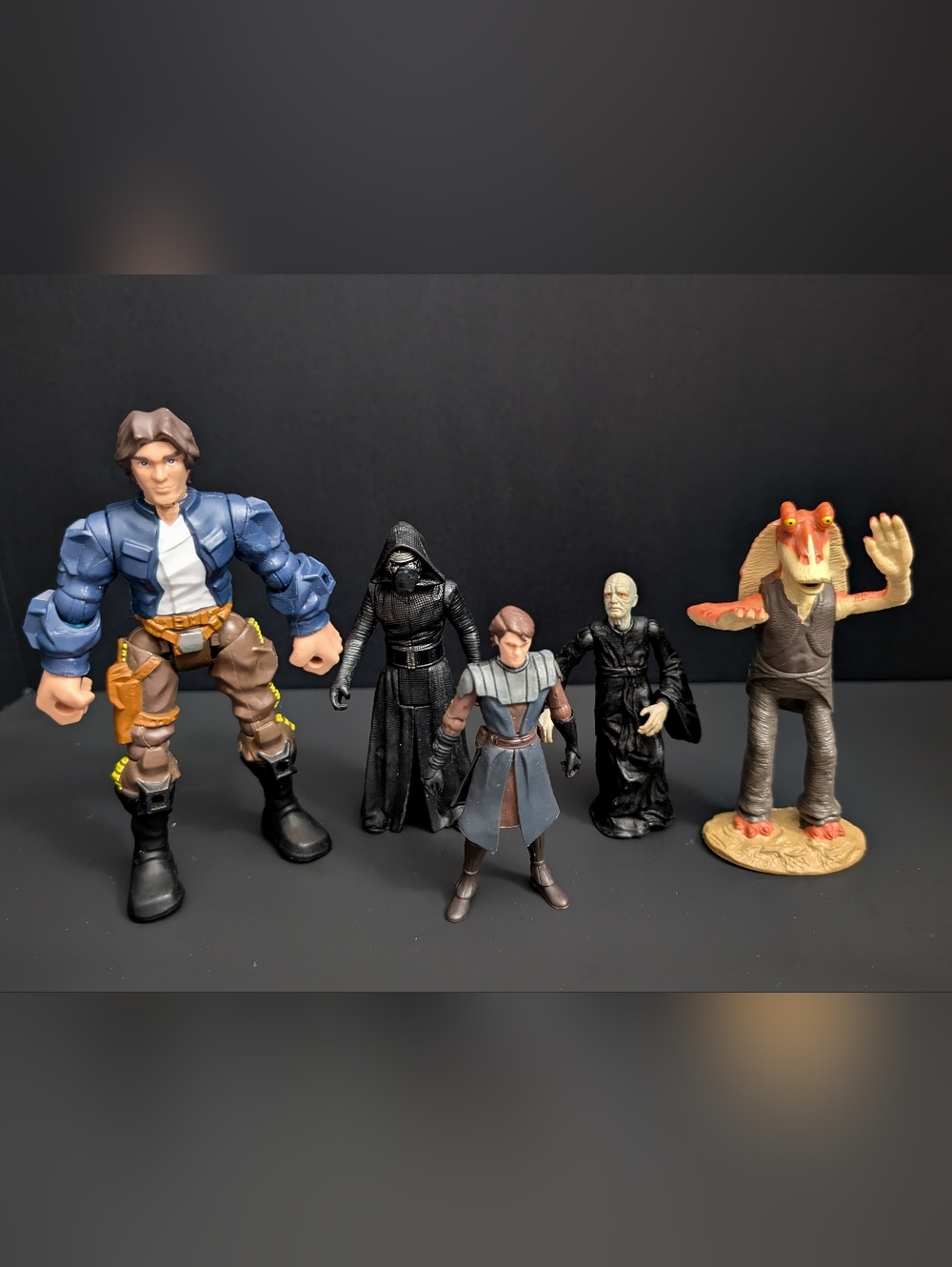 Vintage Star Wars figure lot Hans Solo Jar Jar Binks Anakin Skywalker 2-2026D5